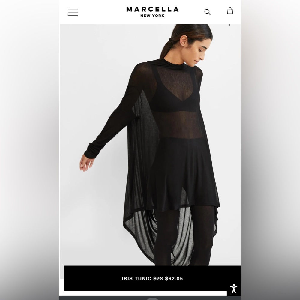 Marcella NYc Iris Tunic Black Sz 3x